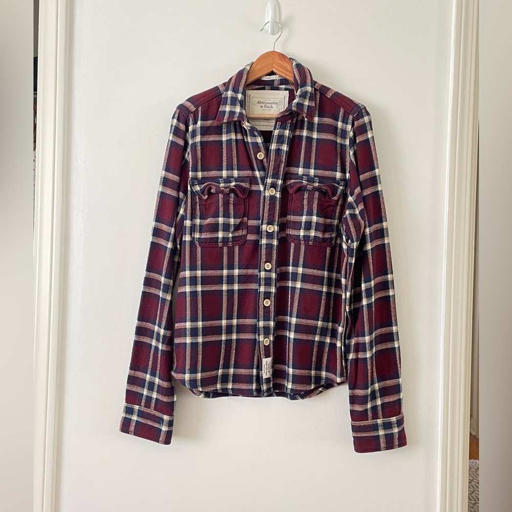 Vintage Abercrombie & Fitch men’s 100% cotton Cozy flannel shirt button-…
